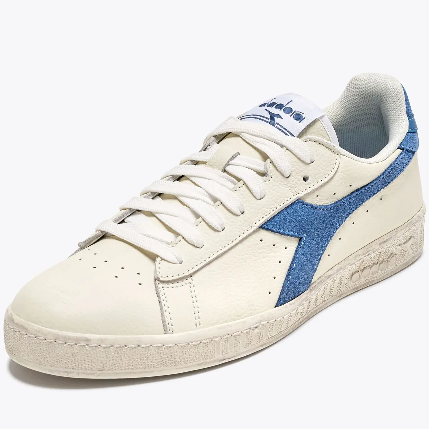 Diadora Game Low Suede Pop Trainers White/Sky