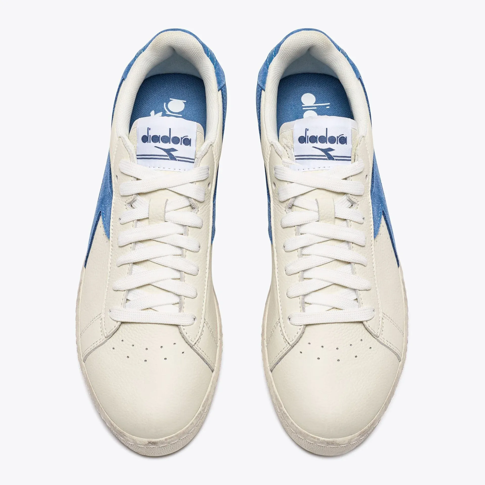 Diadora Game Low Suede Pop Trainers White/Sky