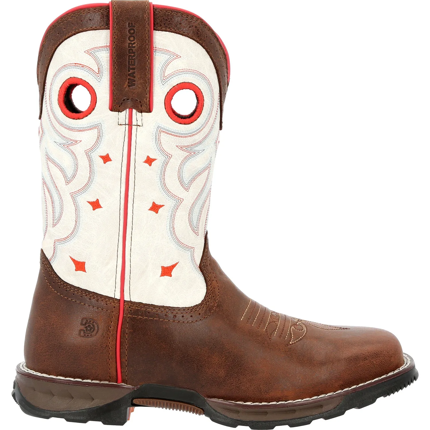 Durango Womens Maverick ST WP Sable/White Leather Work Boots