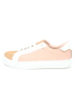 Dusty Pink Faux Suede Trainers