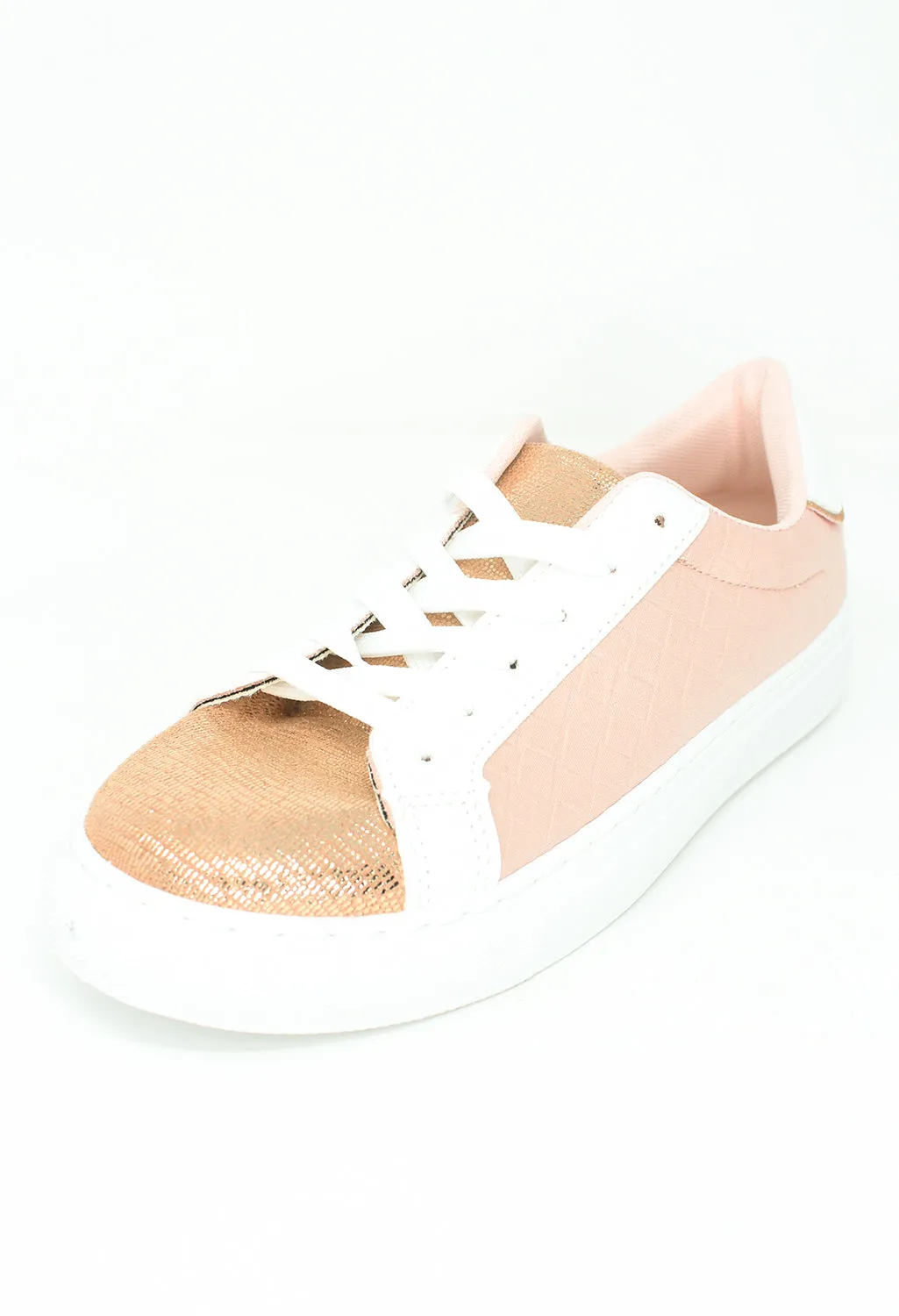 Dusty Pink Faux Suede Trainers