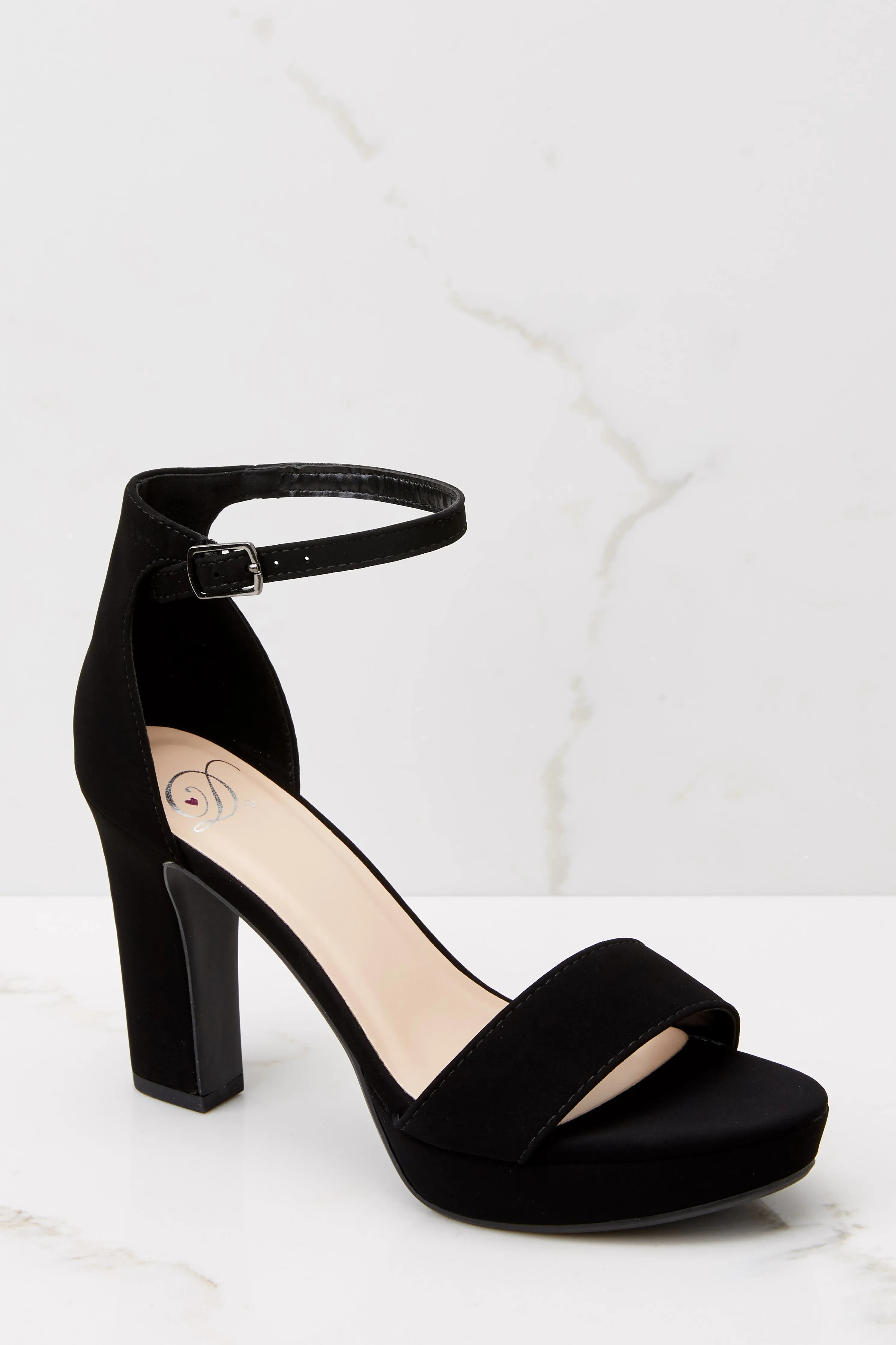 Effortlessly Styled Black Ankle Strap Heels