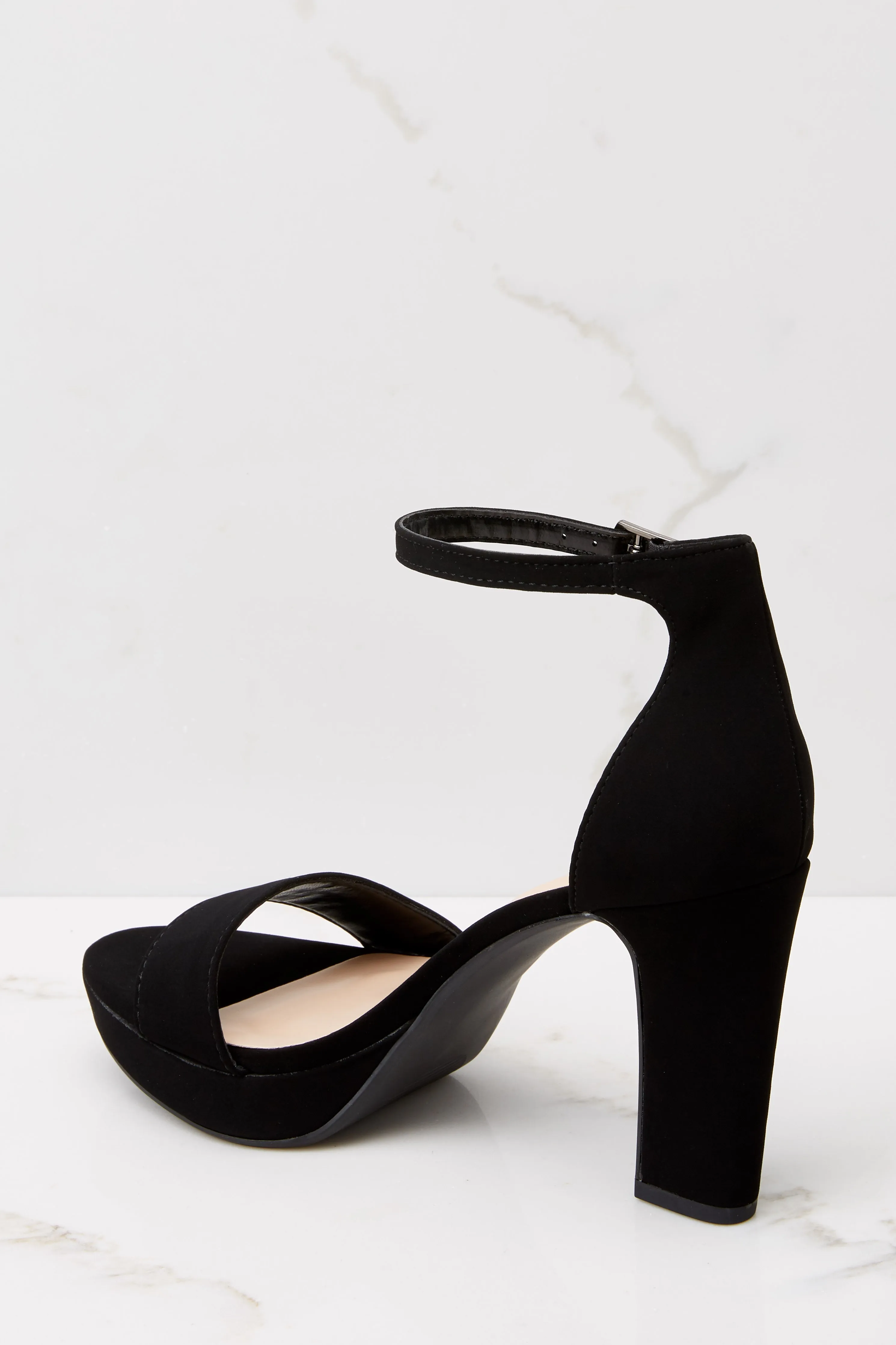 Effortlessly Styled Black Ankle Strap Heels