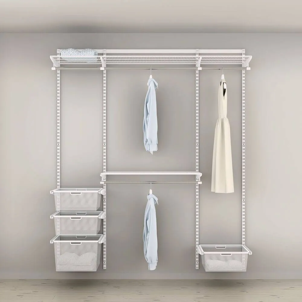 Elfa Deluxe Hanging Wardrobe Storage Solution W: 180 White