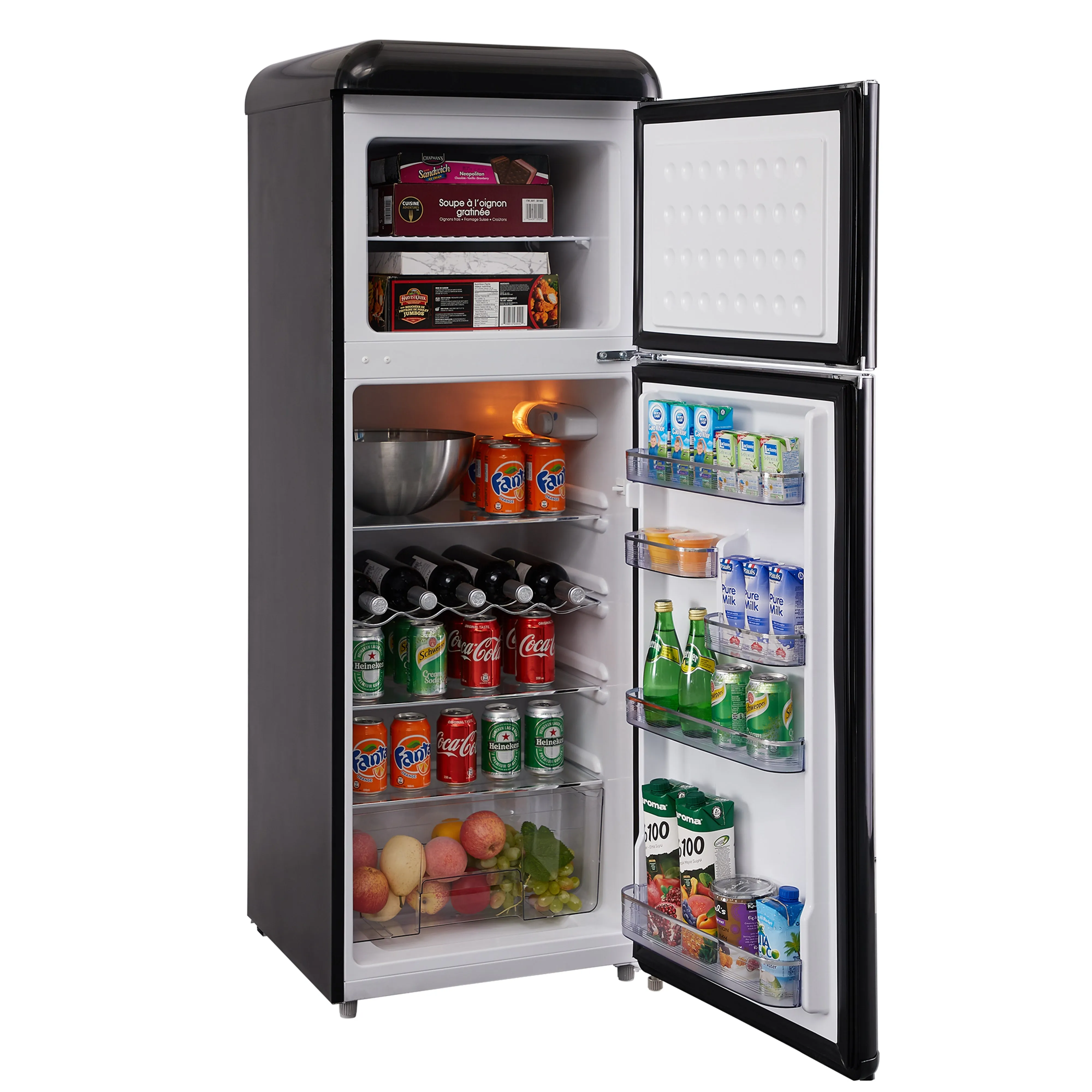 Epic 7.5 cu.ft. Black Retro Top Mount Refrigerator (ERR82BL-1)