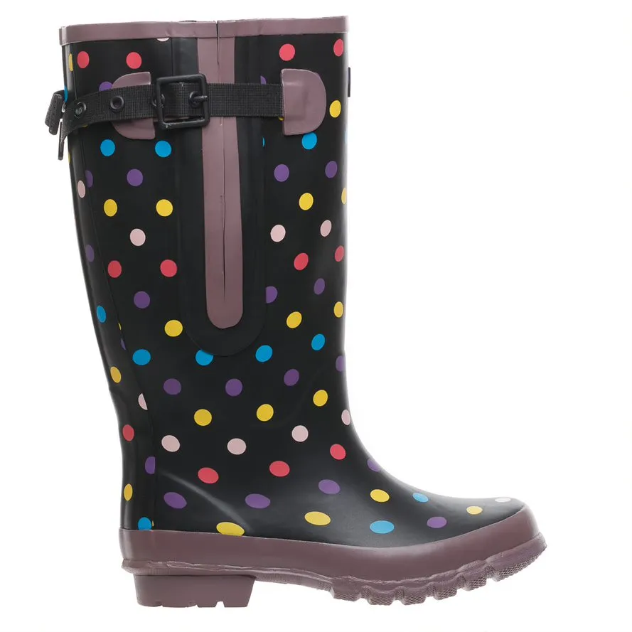 Extra Wide Calf Women's Spotty Rain Boots: 16-23 Inch Calf - Wide in Foot and Ankle