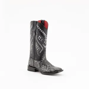 Ferrini Ladies Silver Leather Cleopatra S-Toe Cowboy Boots