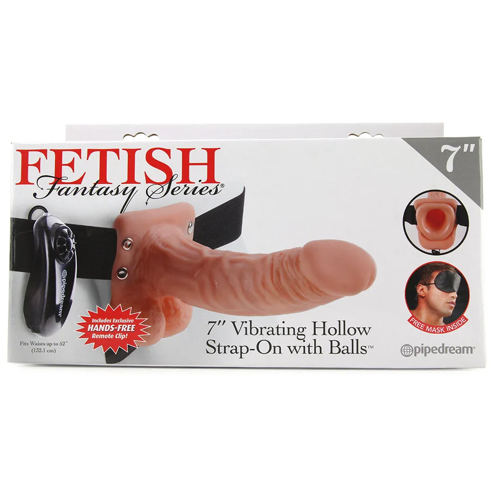 Fetish Fantasy 7 Inch Vibrating Hollow Strap-On in Flesh