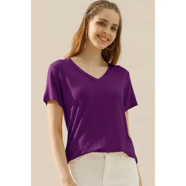 Gabbie V-Neck Short Sleeve T-Shirt