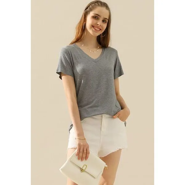 Gabbie V-Neck Short Sleeve T-Shirt