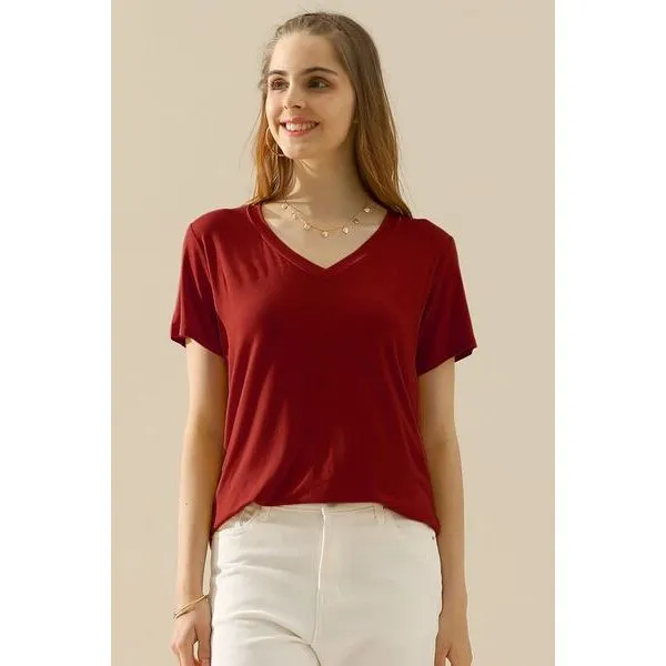 Gabbie V-Neck Short Sleeve T-Shirt