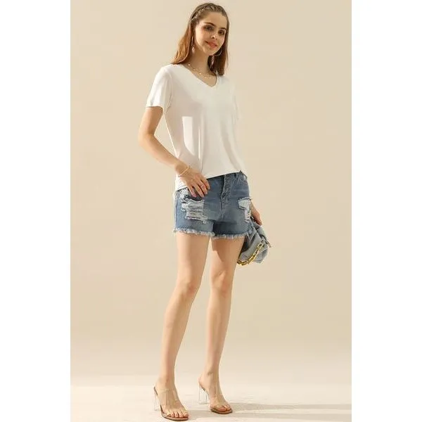 Gabbie V-Neck Short Sleeve T-Shirt