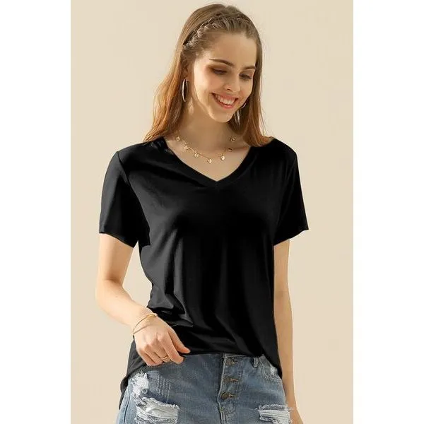 Gabbie V-Neck Short Sleeve T-Shirt