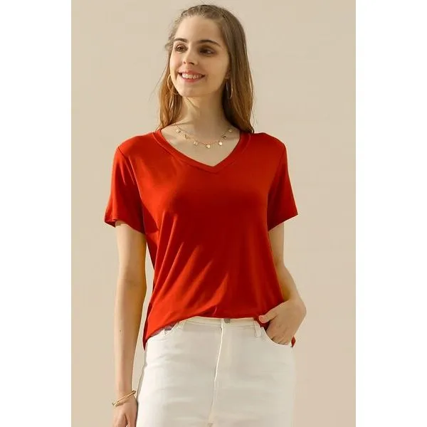 Gabbie V-Neck Short Sleeve T-Shirt