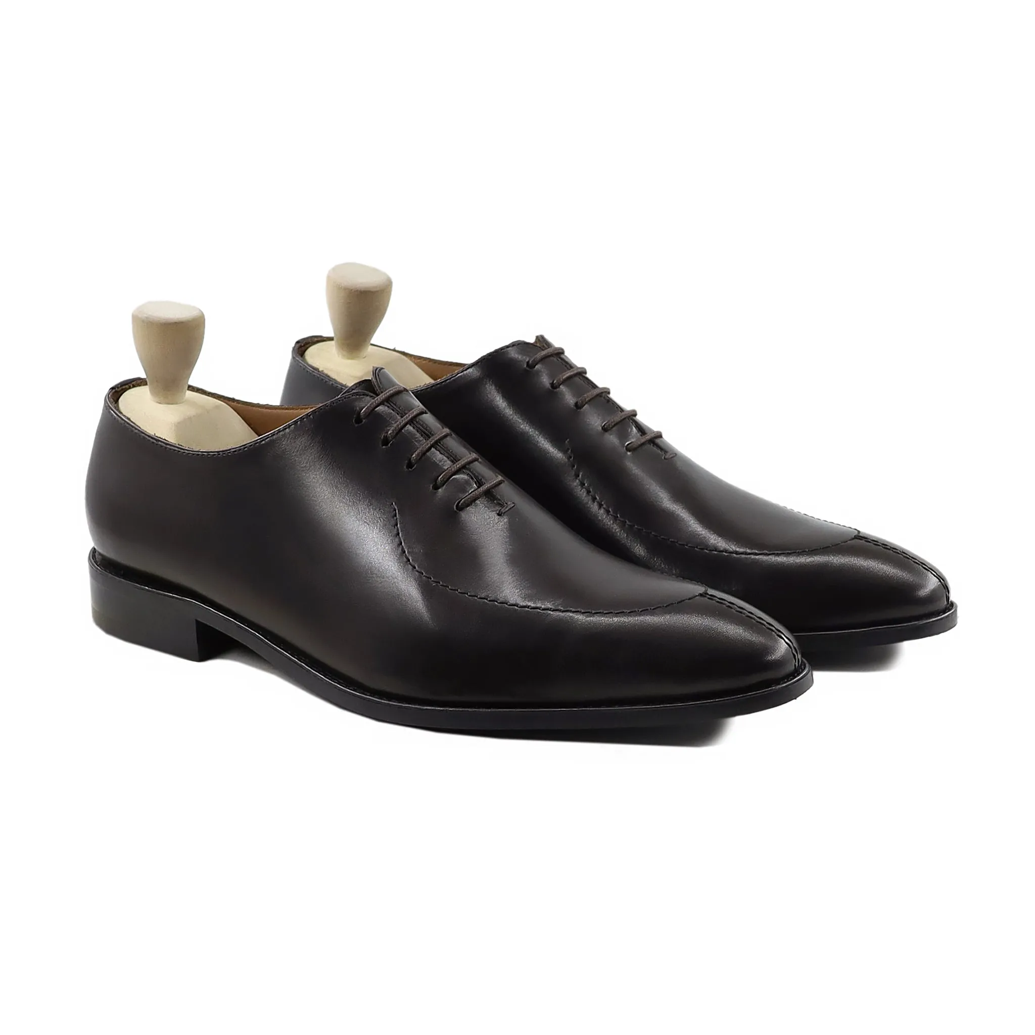 Geezil - Men's Dark Brown Calf Leather Wholecut Shoe