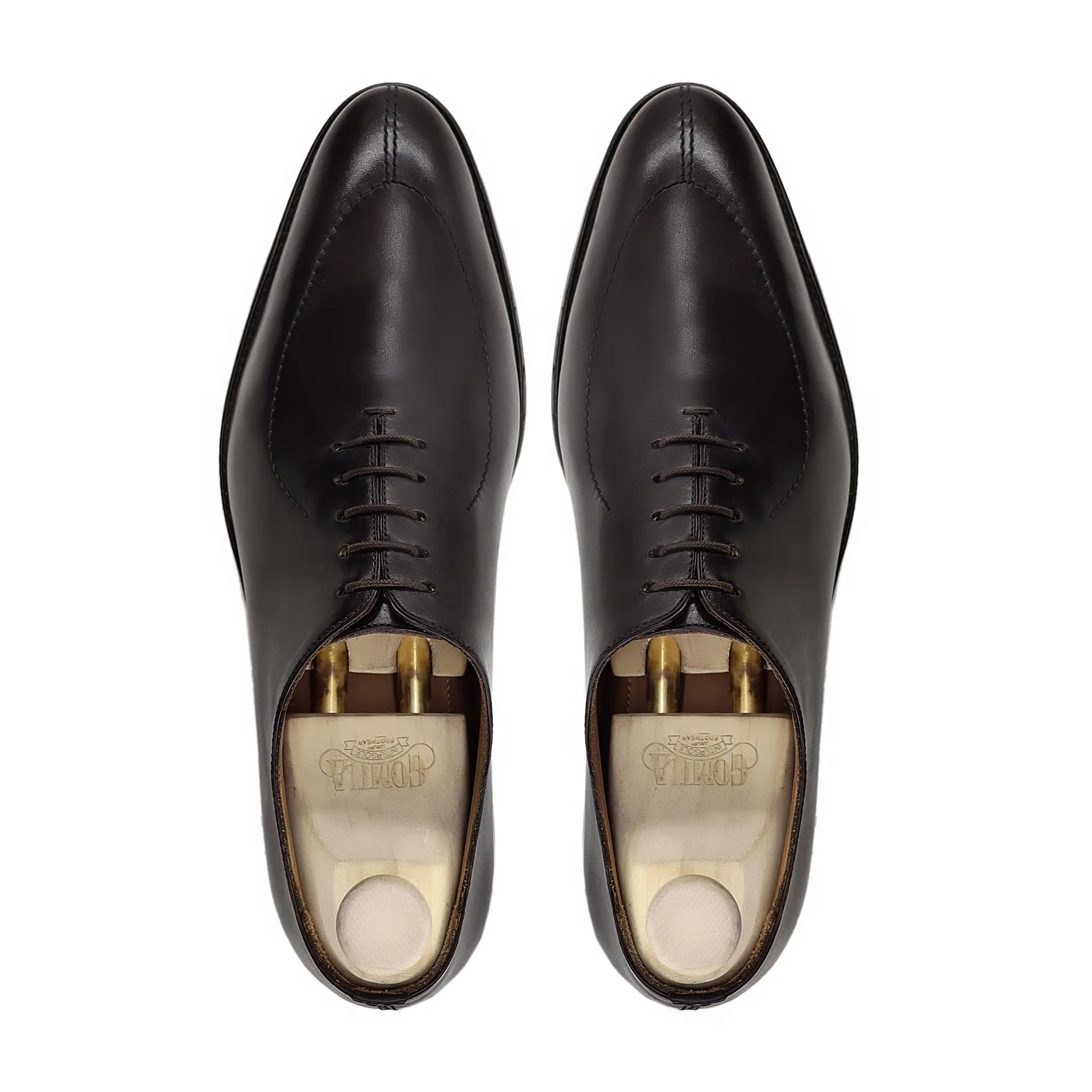 Geezil - Men's Dark Brown Calf Leather Wholecut Shoe