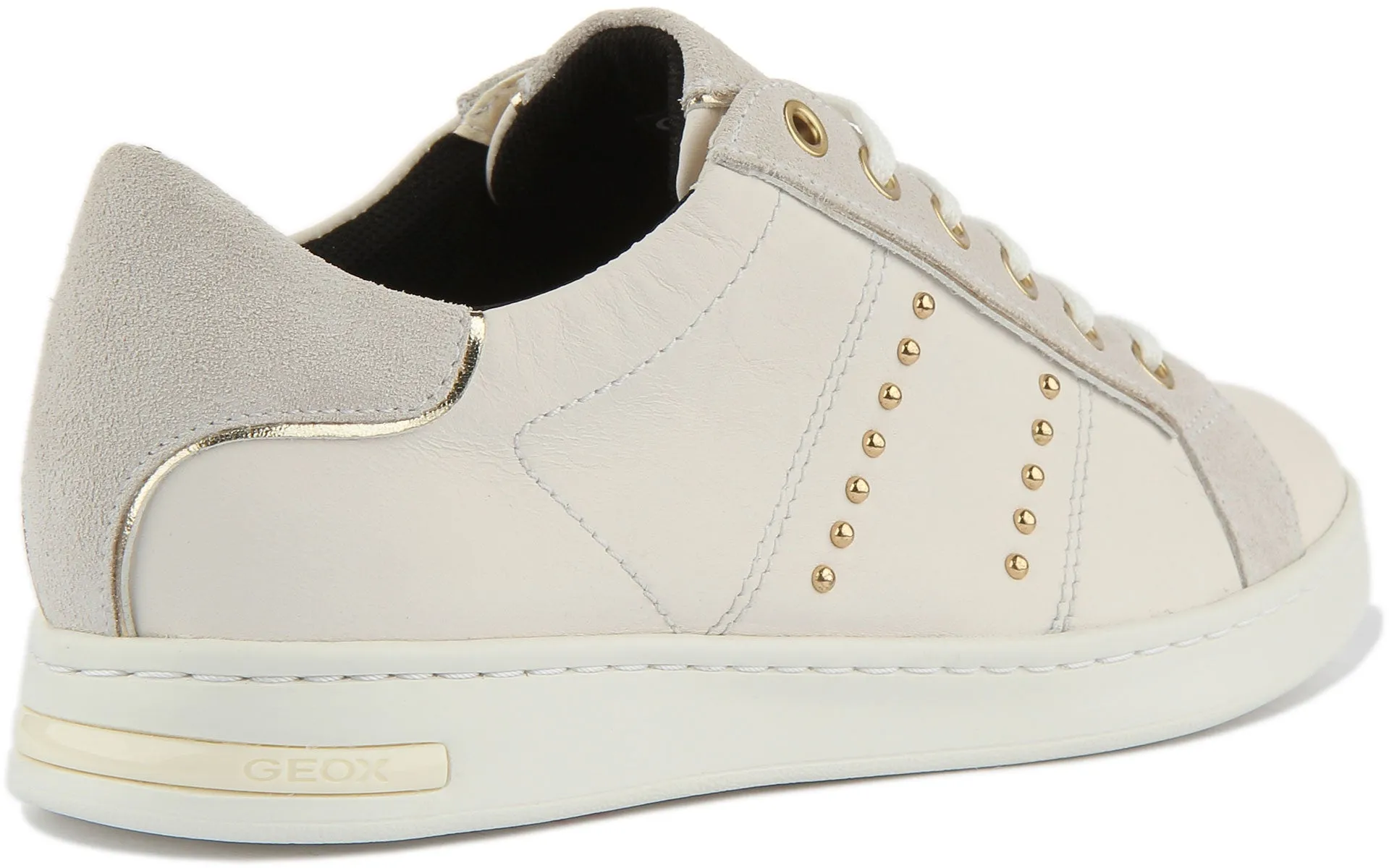 Geox Jaysen Trainers In White Gold For Women