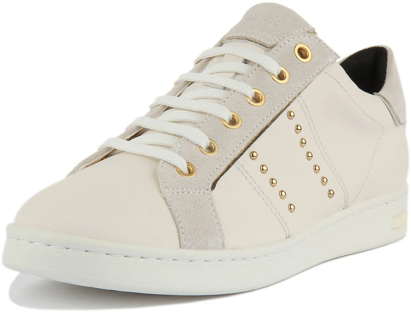 Geox Jaysen Trainers In White Gold For Women