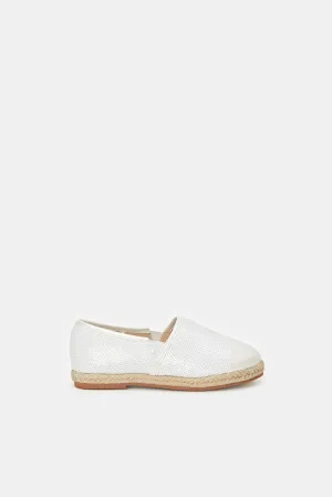 Girls Cream Sequence Espadrilles