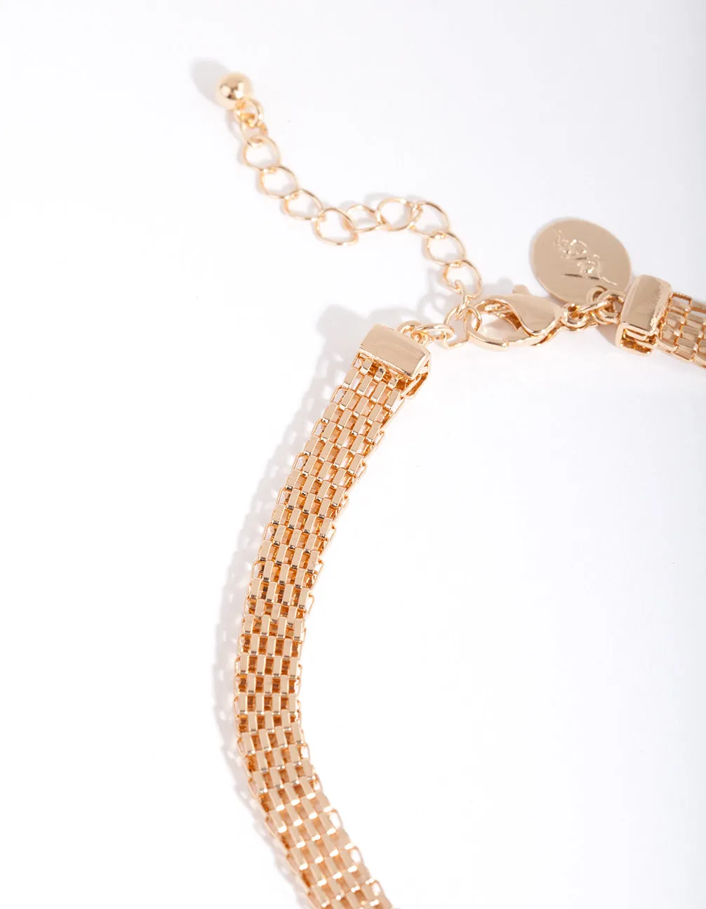 Gold 6mm Flat Mesh Chain Anklet