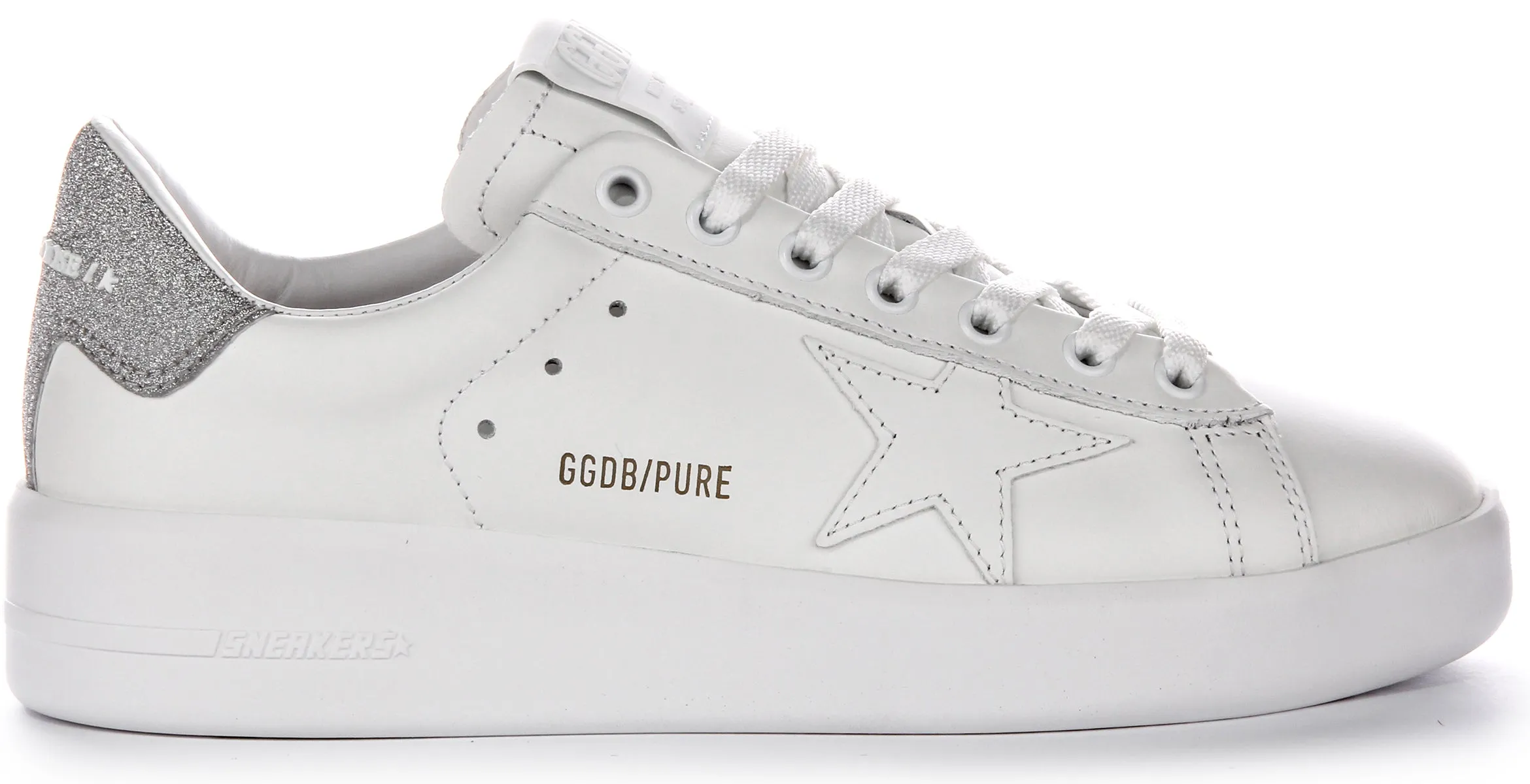 Golden Goose Pure Star New In White Silver For Women