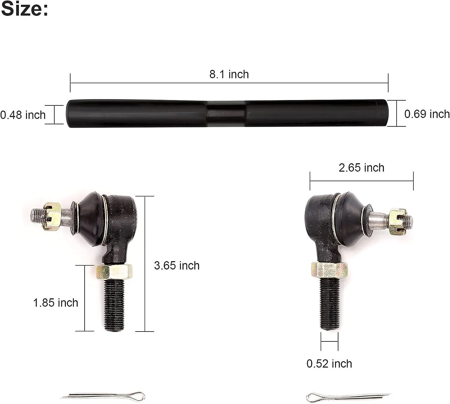 Golf Cart Steering Tie Rod End & Shaft Assembly Kit for EZGO TXT 1994.5-2001 - 10L0L