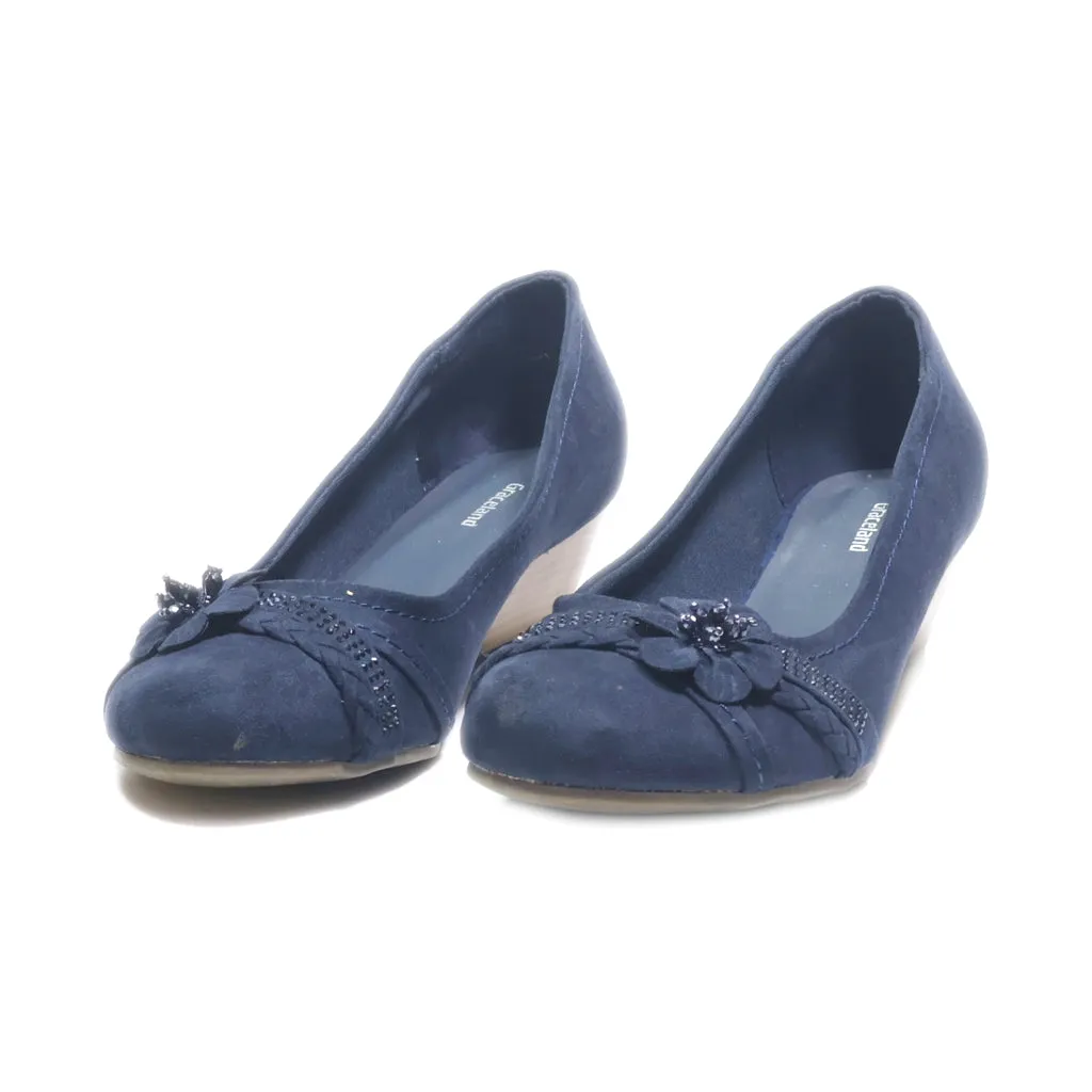 Graceland Wedge Shoes Fabric Blue Colour For Women