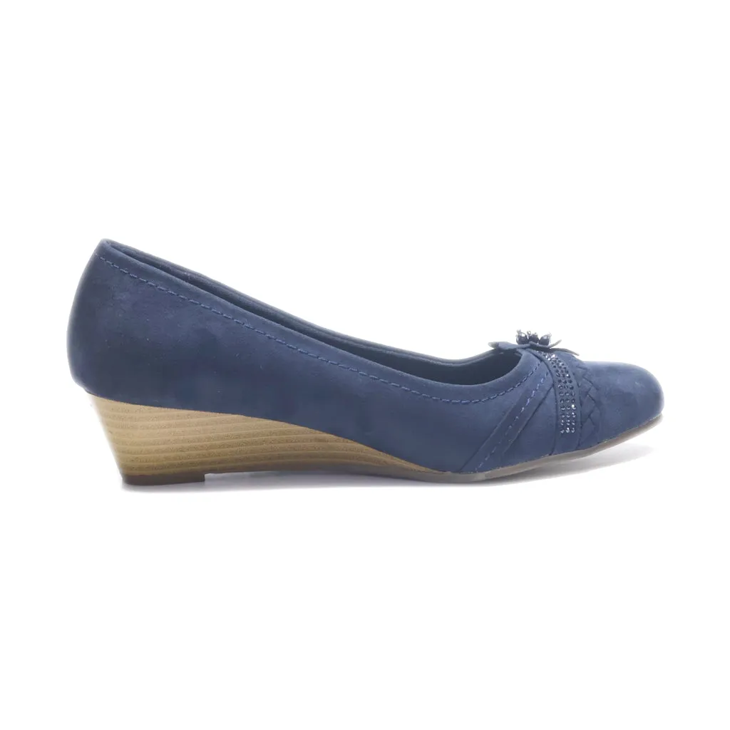 Graceland Wedge Shoes Fabric Blue Colour For Women