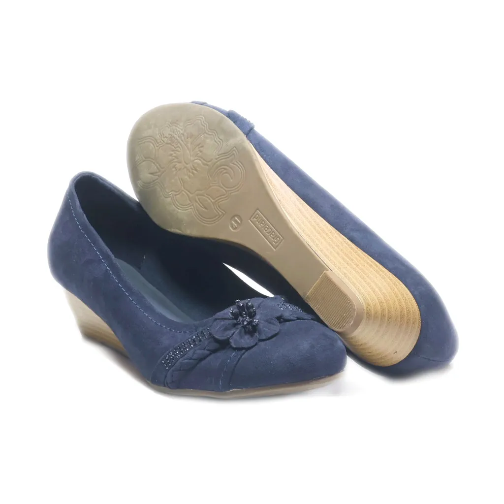 Graceland Wedge Shoes Fabric Blue Colour For Women