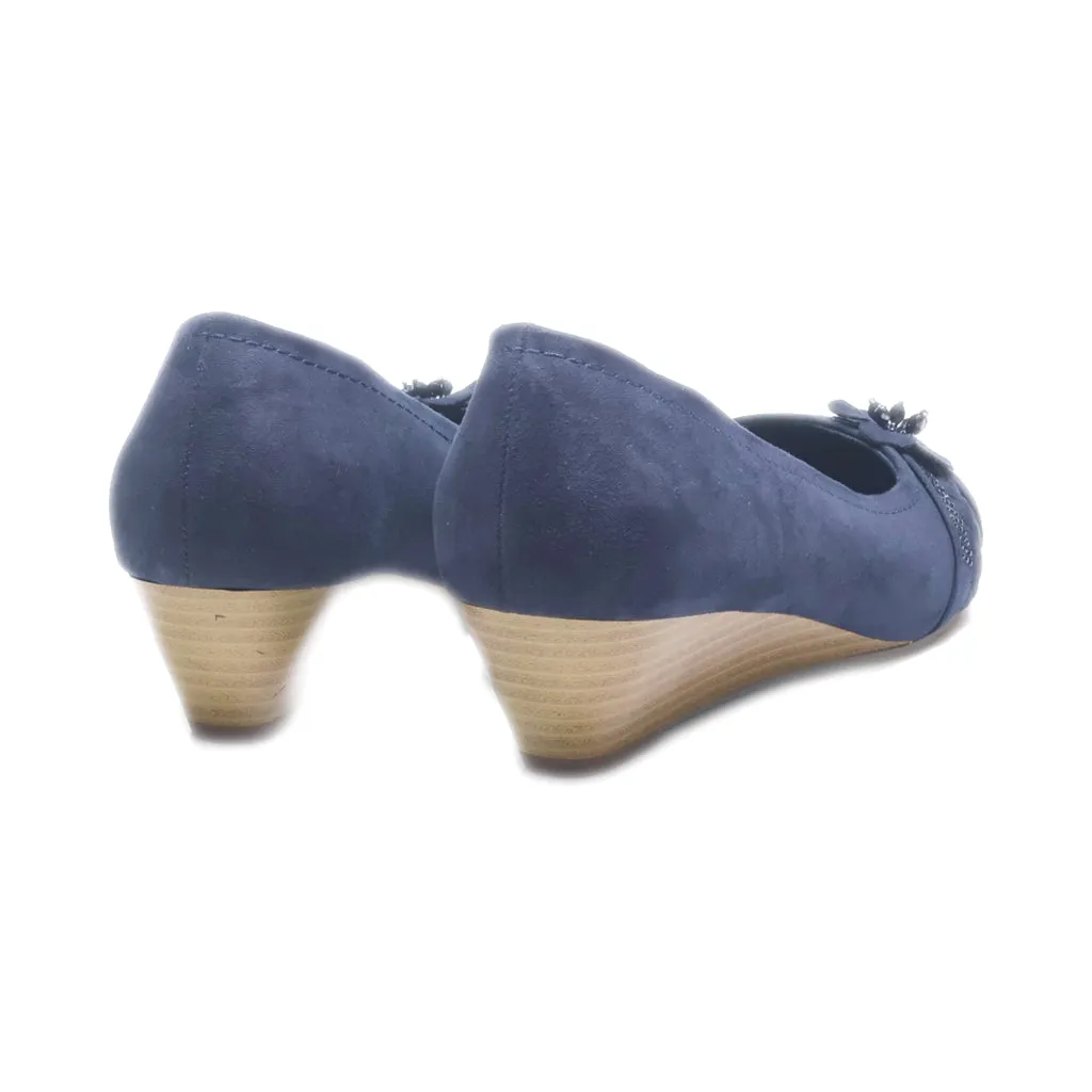 Graceland Wedge Shoes Fabric Blue Colour For Women