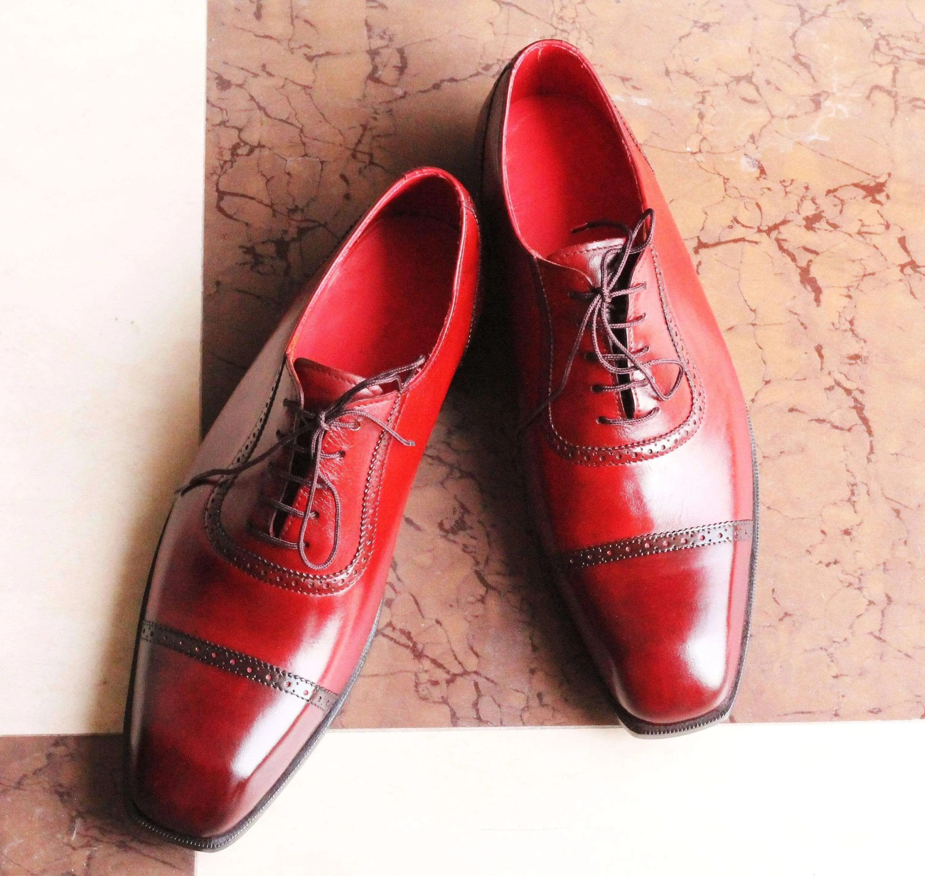 Handmade Burgundy Leather Shoe