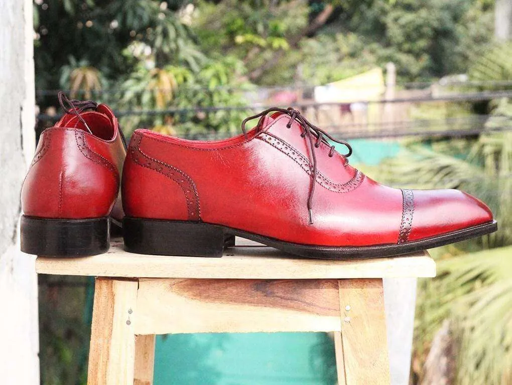 Handmade Burgundy Leather Shoe