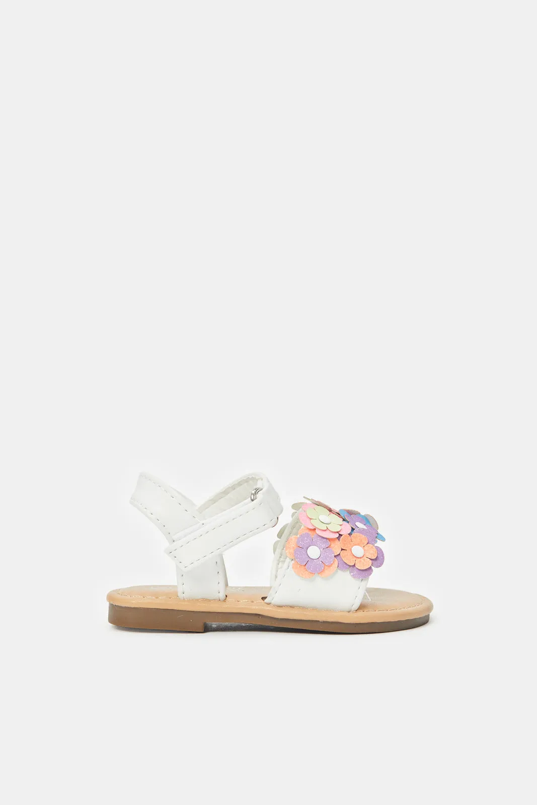 Infant Girls White Floral Sandals