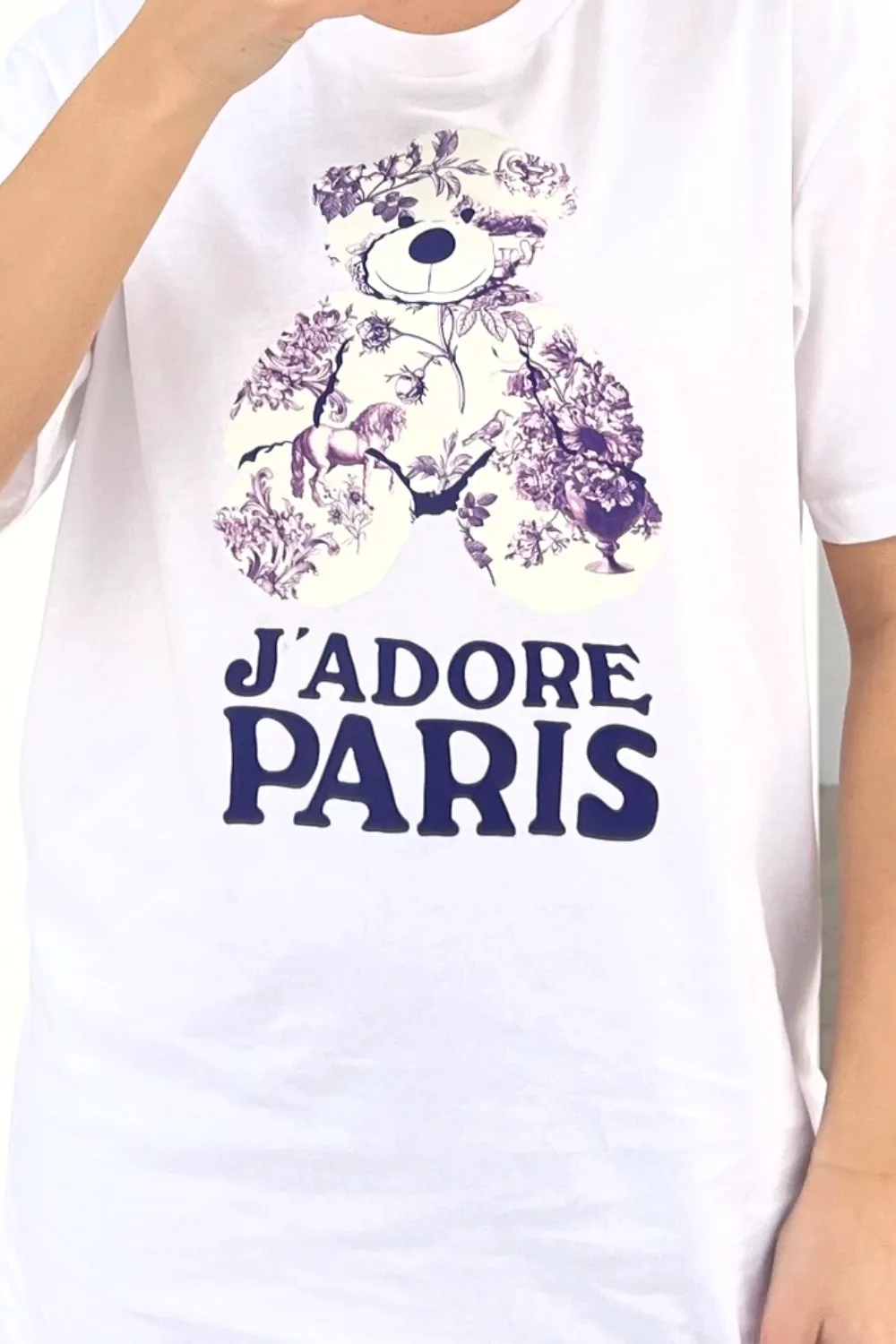 Jadore teddy lilac printed tee & legging coord