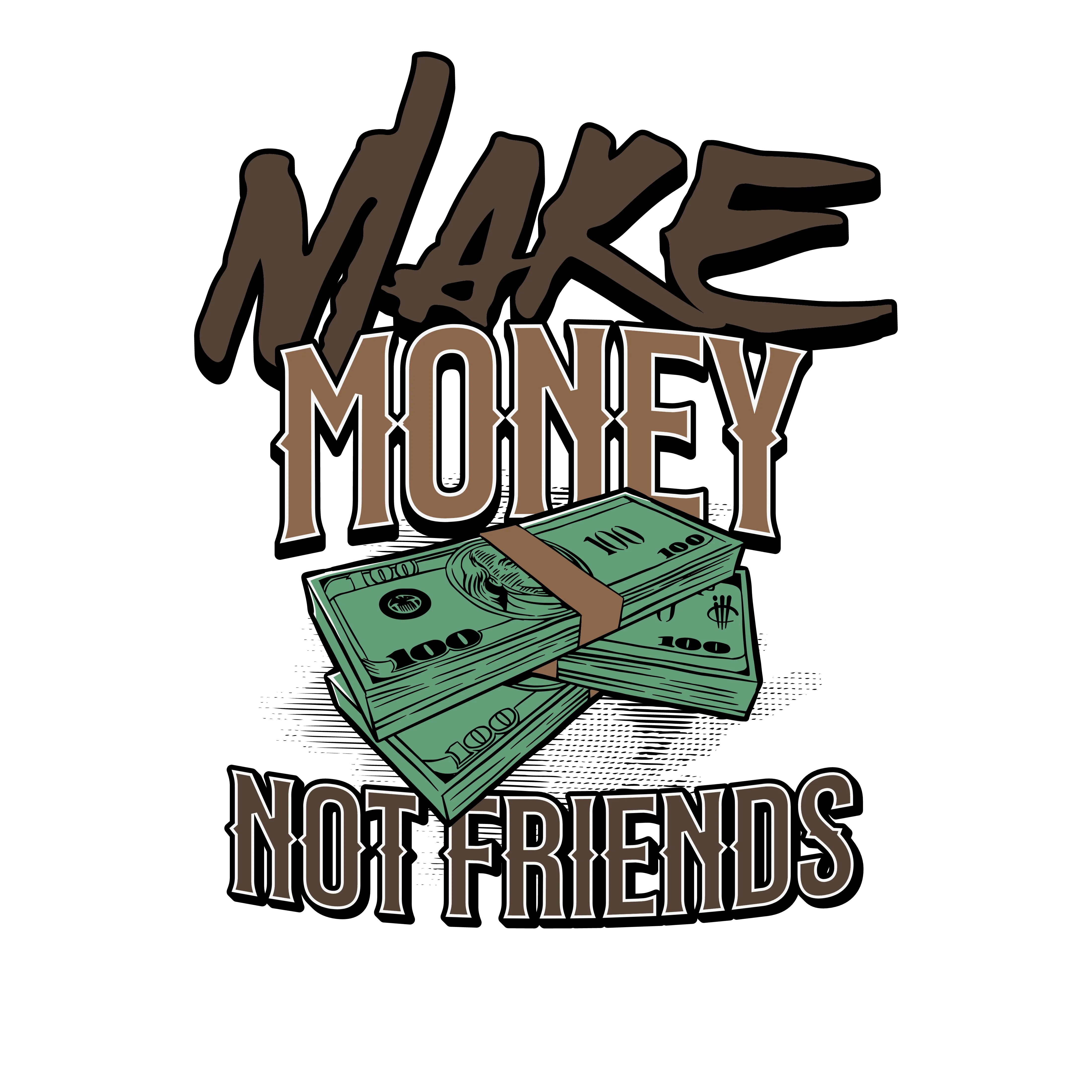 Jordan 1 Retro High OG Palomino - Black T-Shirt (MAKE MONEY NOT FRIENDS)