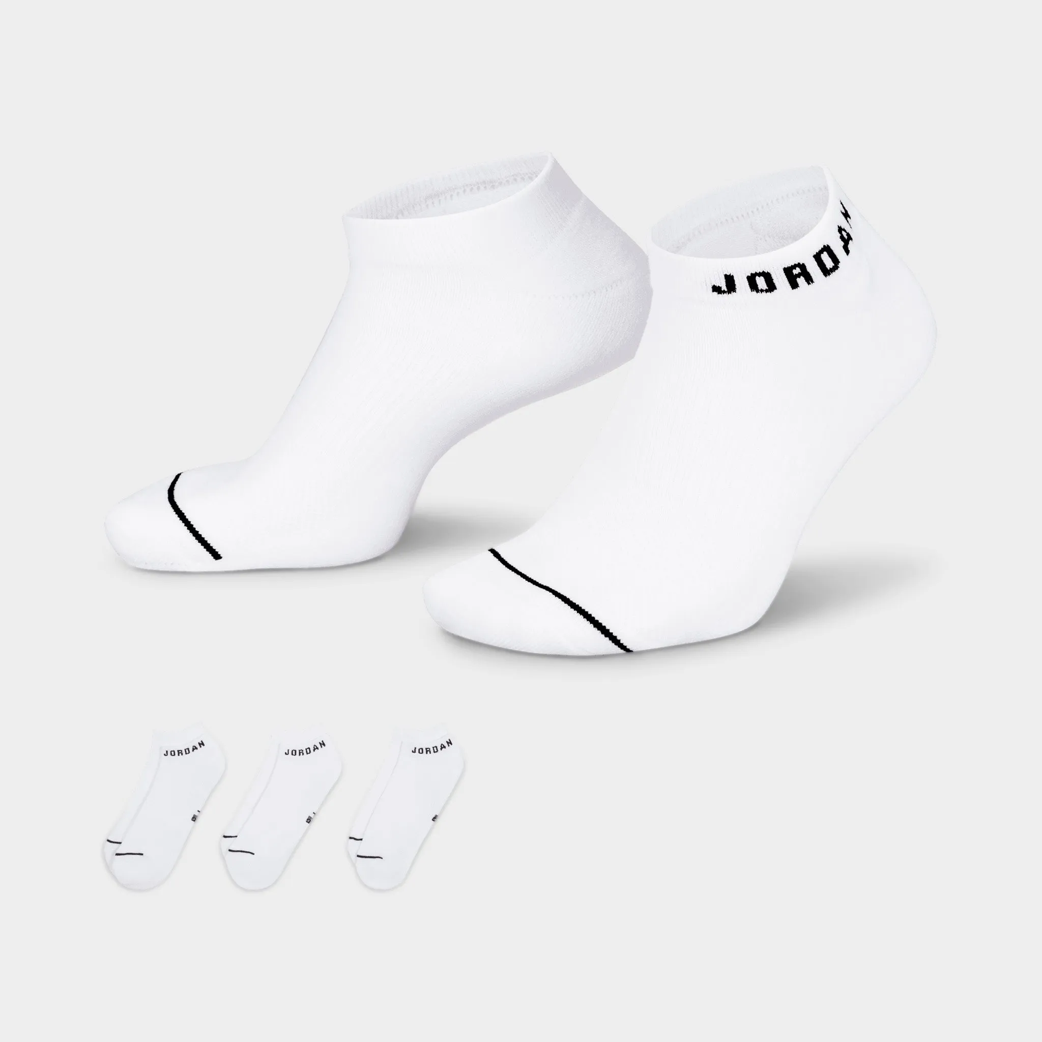 Jordan Everyday No Show Socks (3 Pack) White / Black