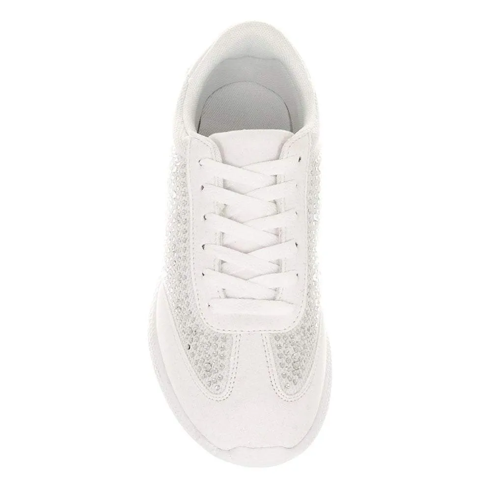 Kendra Flat Diamante Lace Up Trainer