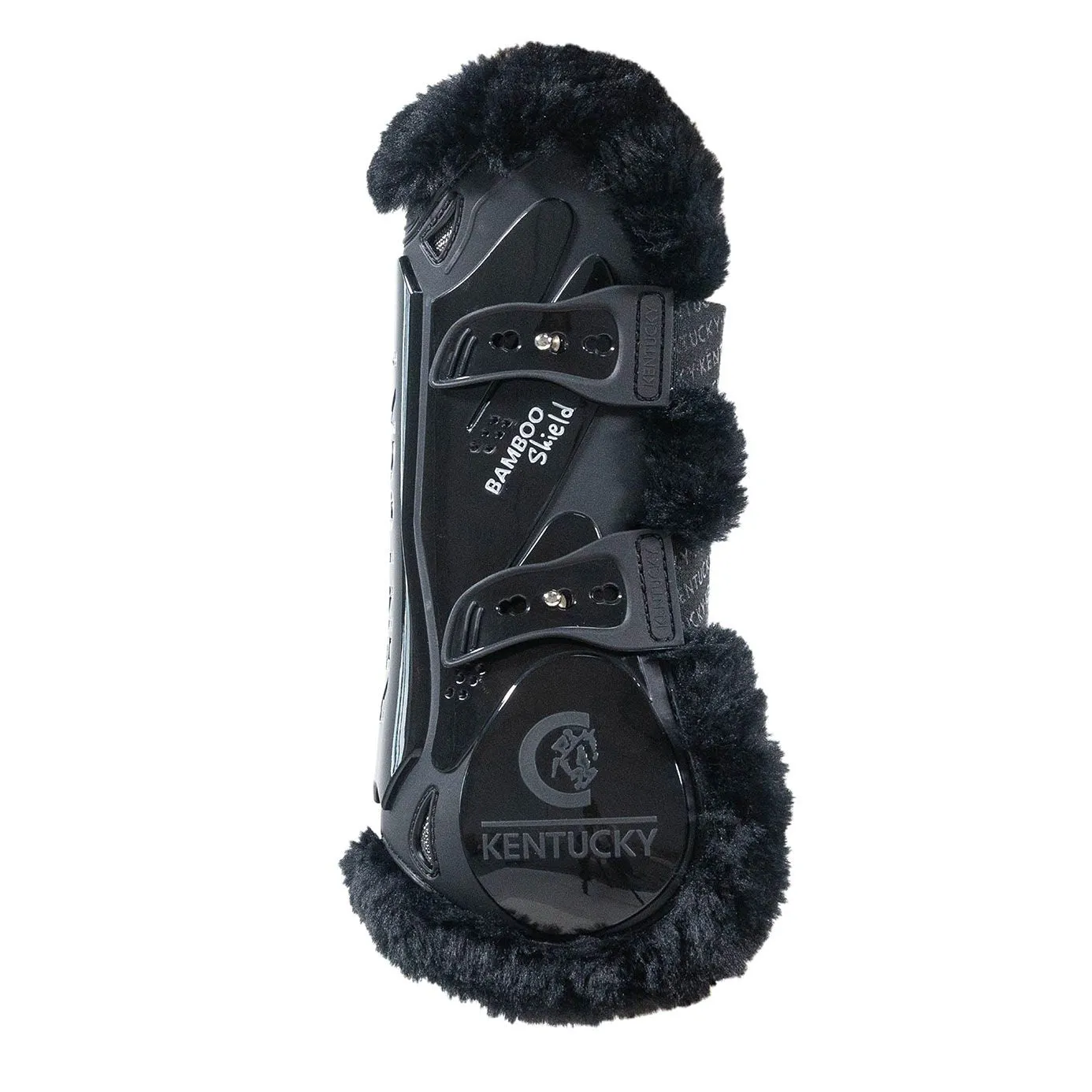 Kentucky Horsewear Bamboo Sheepskin Tendon Boots Elastic - Black/Black