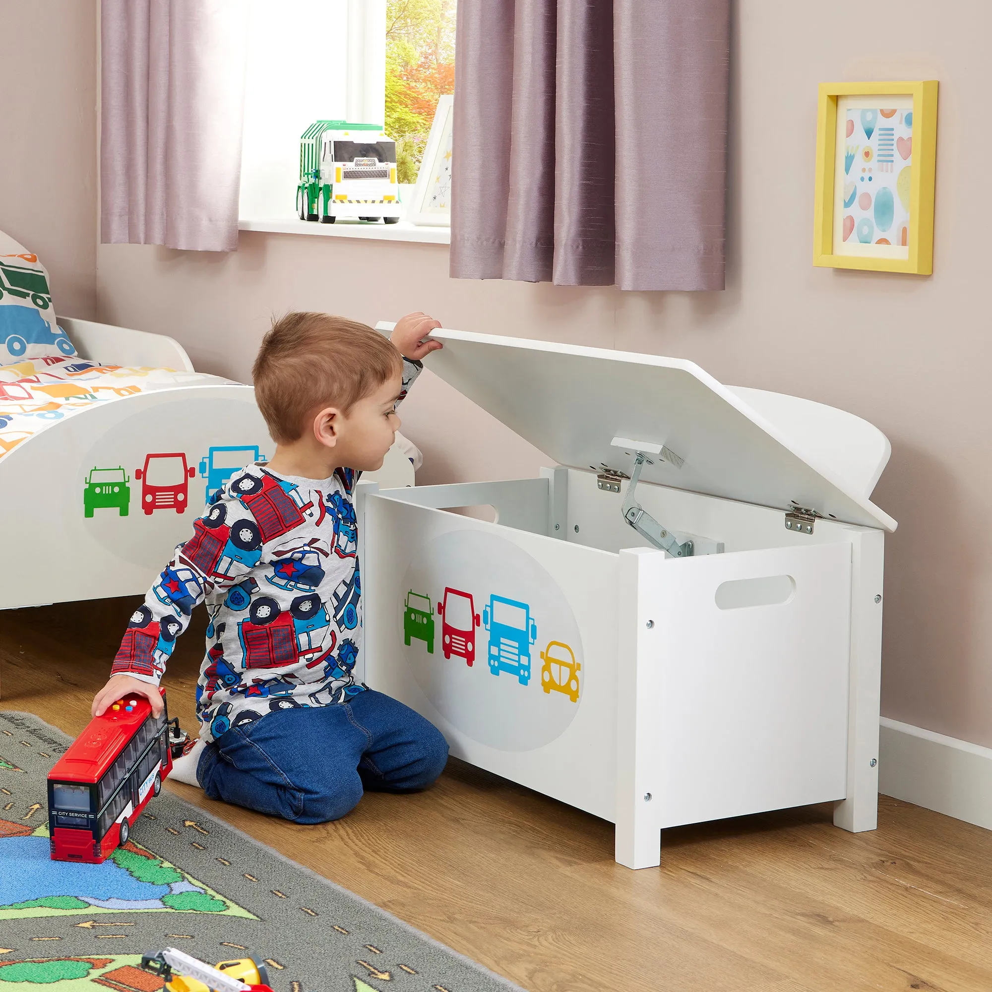 Kid's Wooden Transport Toy Box