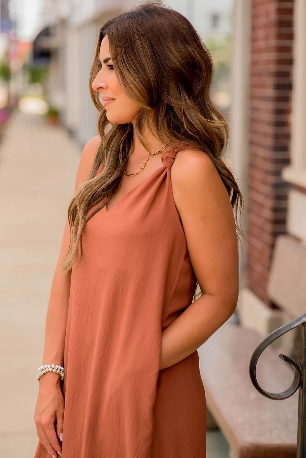 Knotted Strap Tank Dress