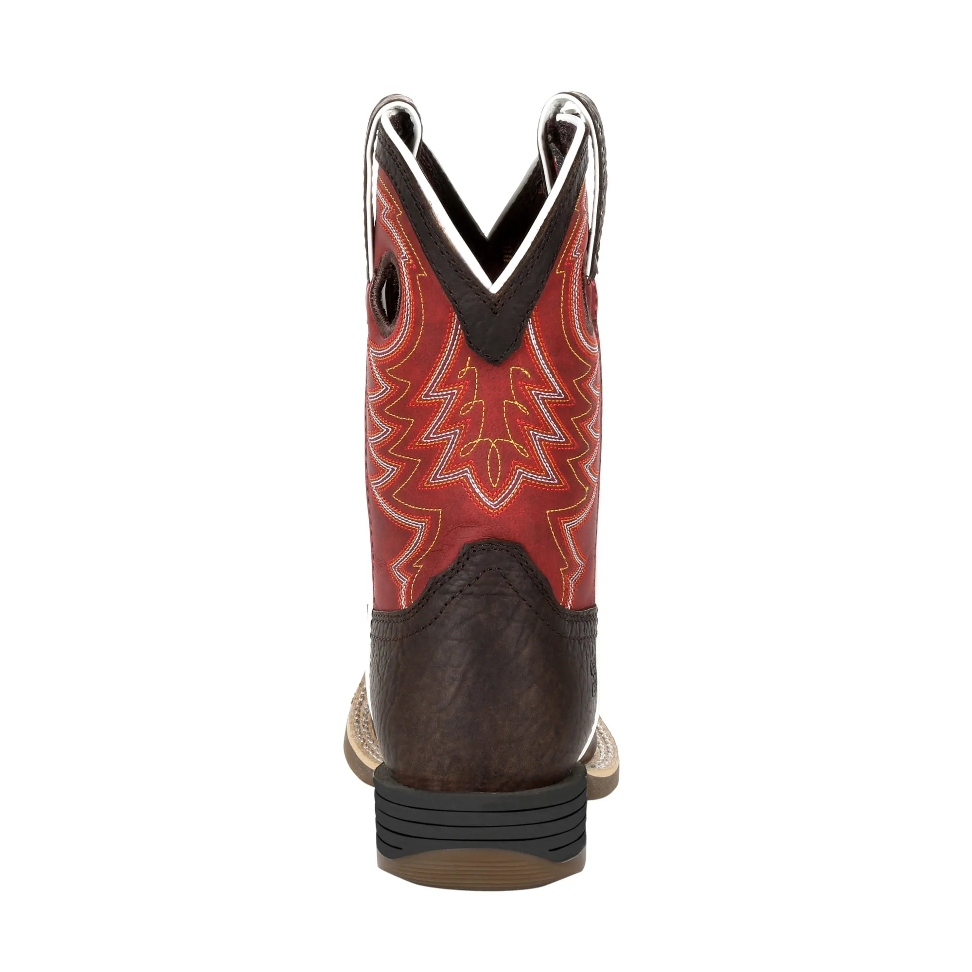 Lil Durango Big Kids Chestnut/Crimson Leather Rebel Pro Cowboy Boots