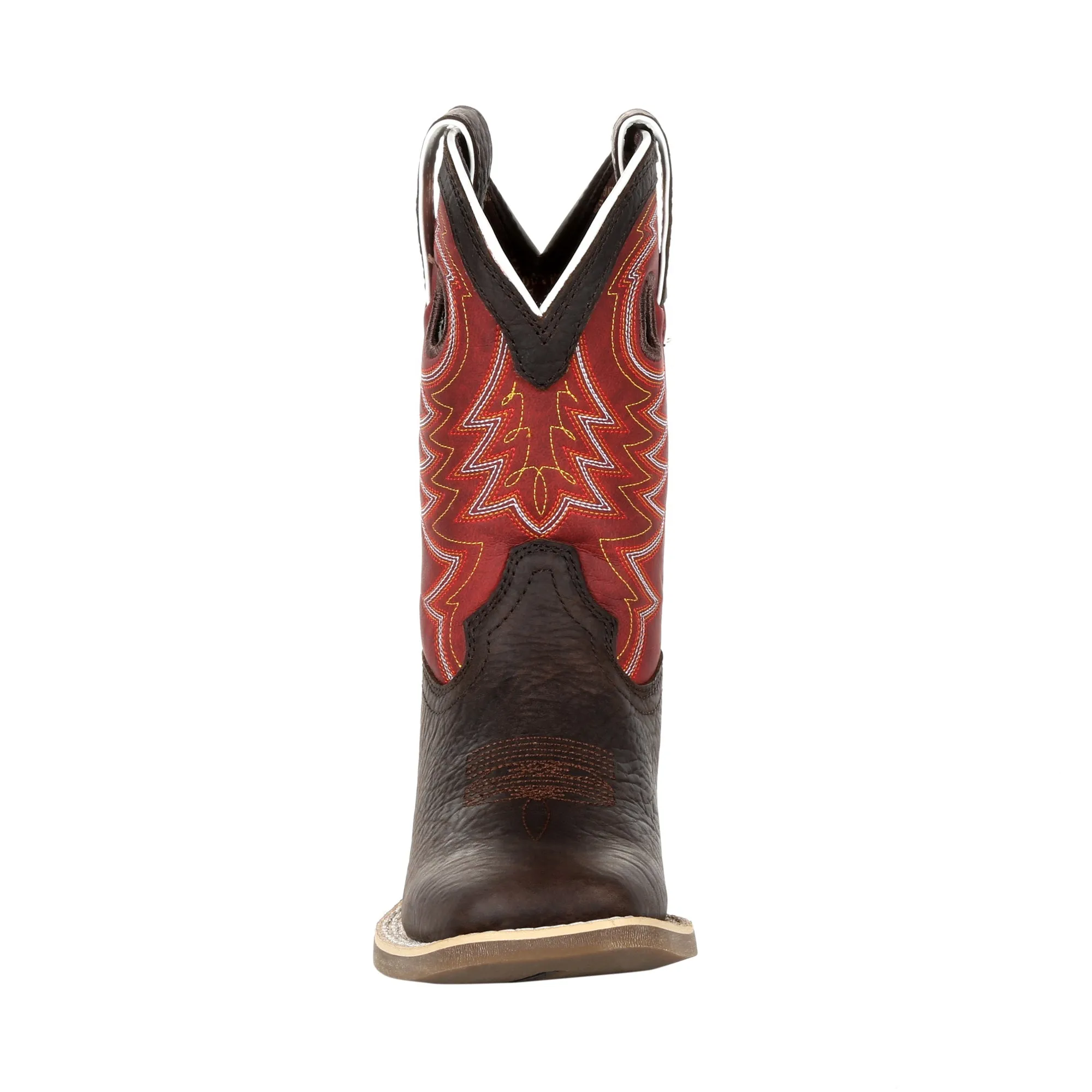 Lil Durango Big Kids Chestnut/Crimson Leather Rebel Pro Cowboy Boots