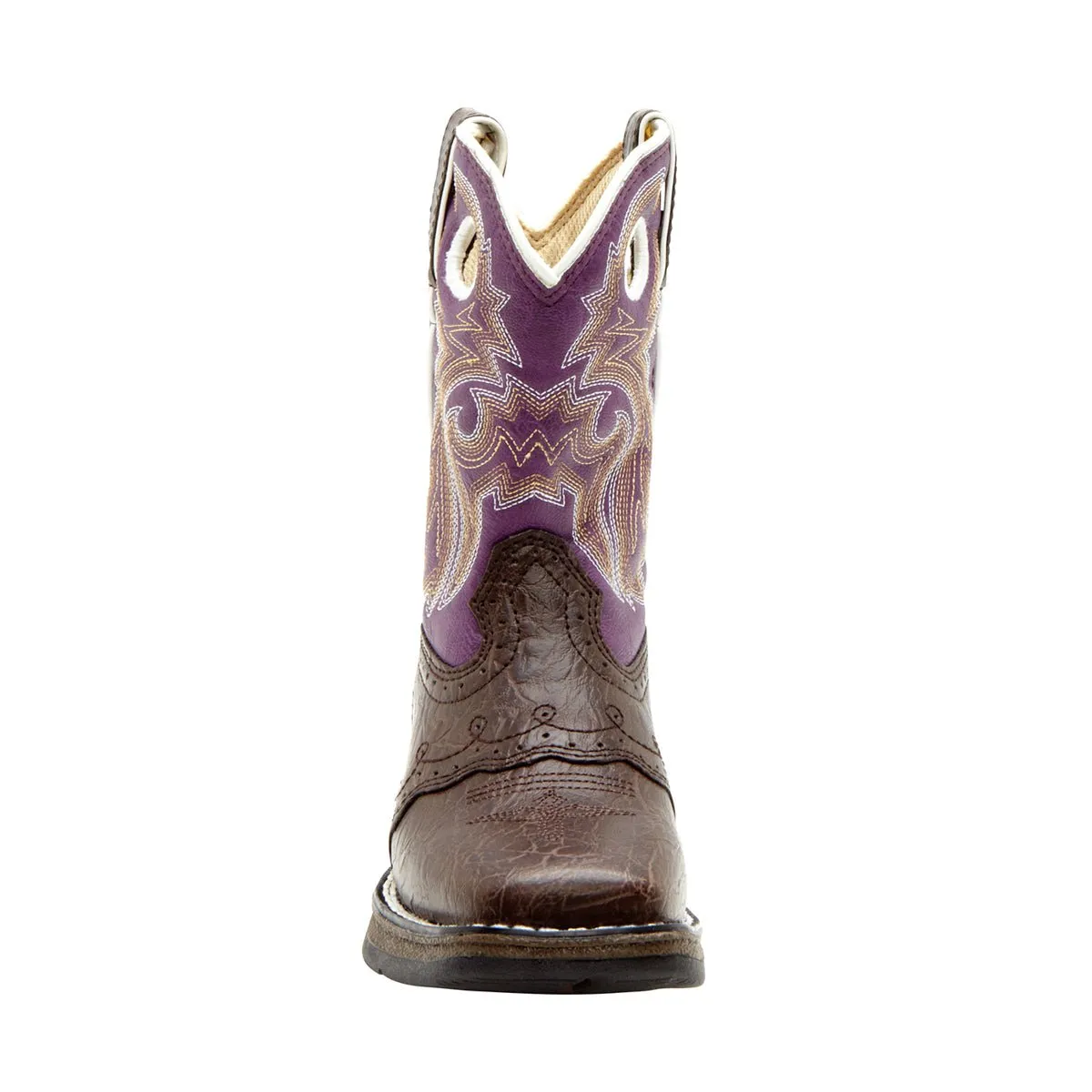 Lil' Flirt by Durango Girls Purple Faux Leather Lacey Western Cowboy Boots