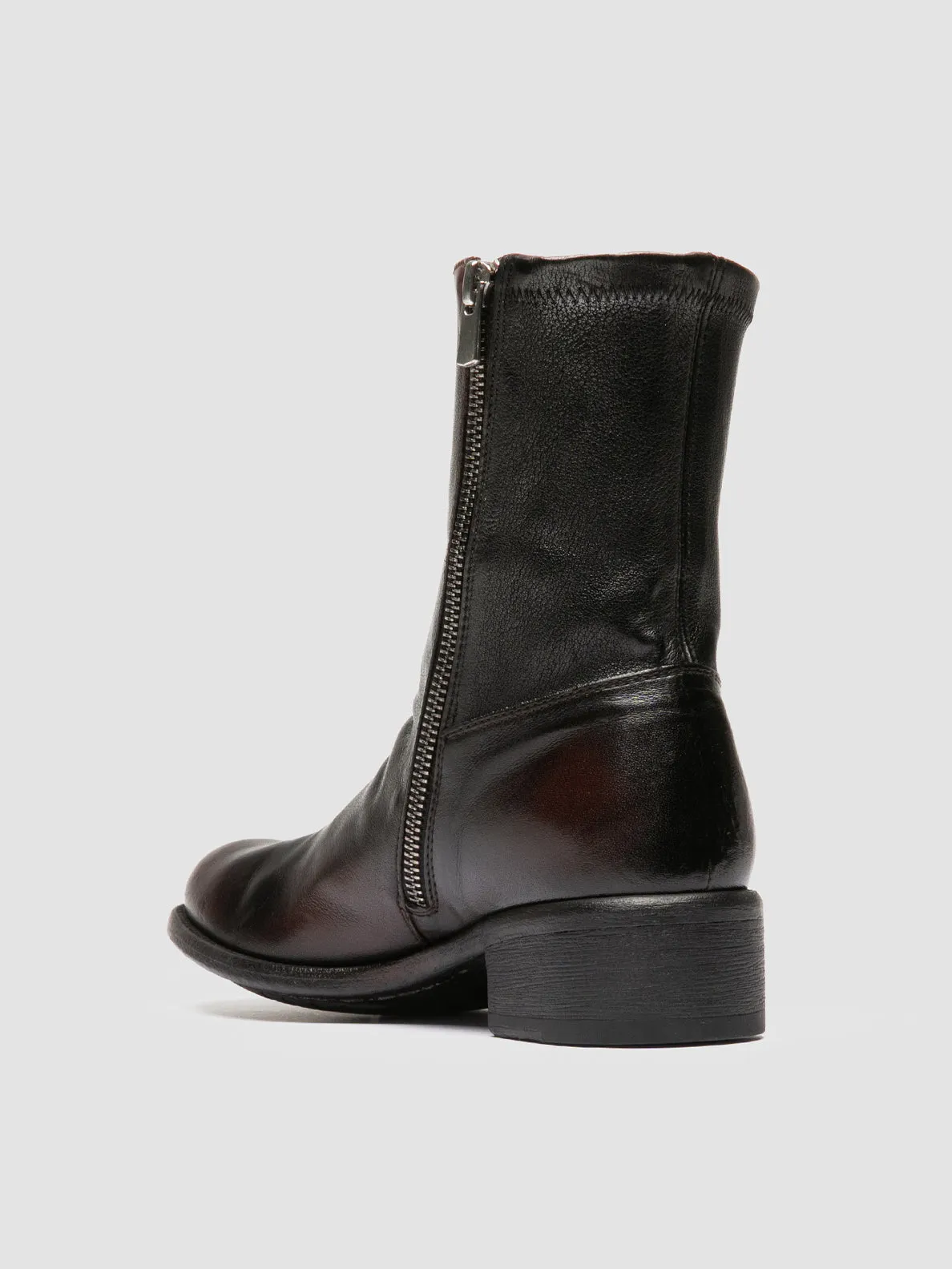 LIS 004 - Brown Leather Zipped Boots