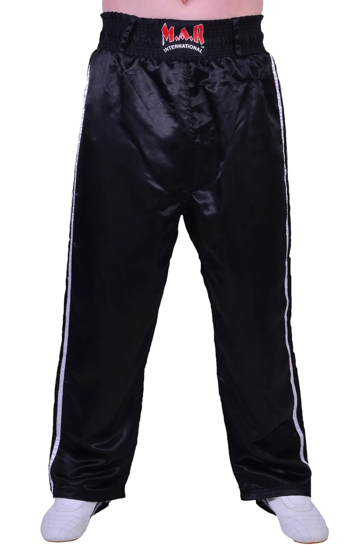 MAR-089A | Full Contact Black White Kickboxing & Freestyle Trousers