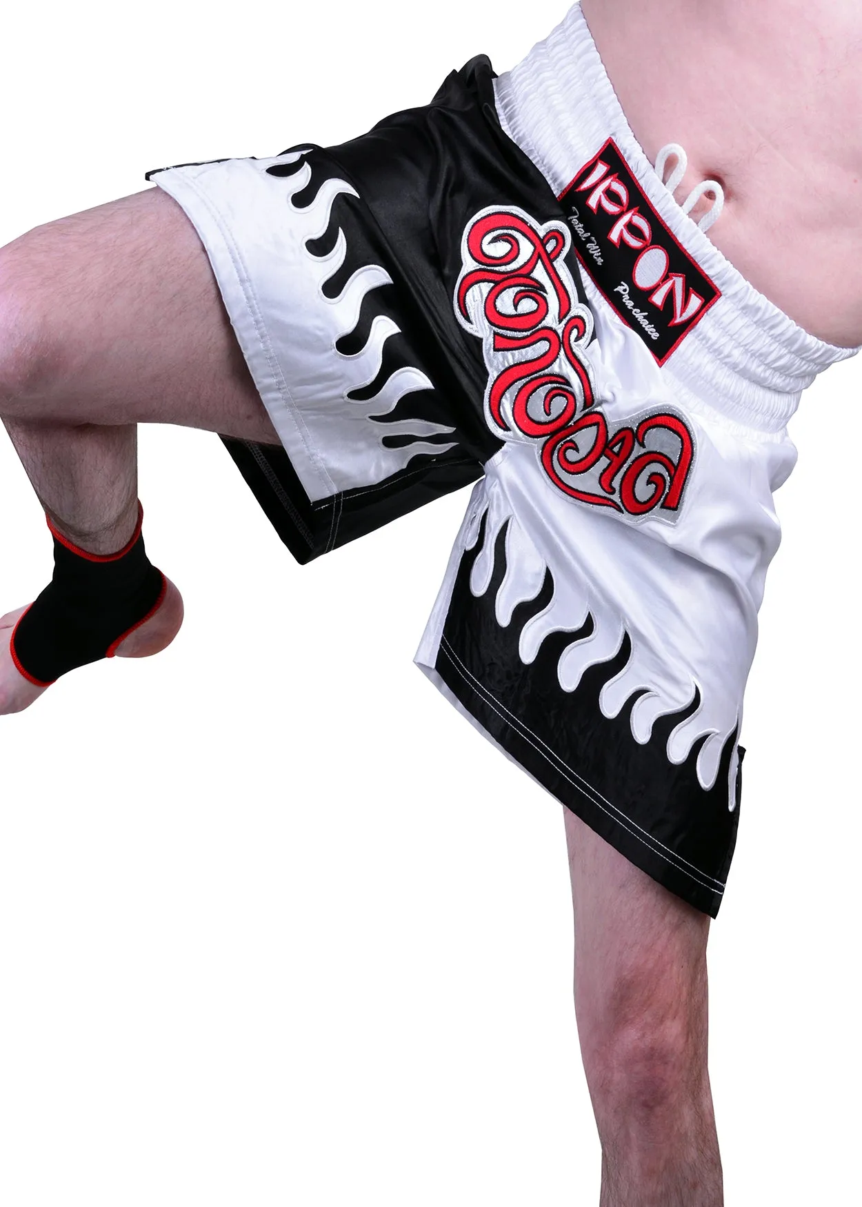 MAR-095F |  Black & White Kickboxing & K1 Shorts