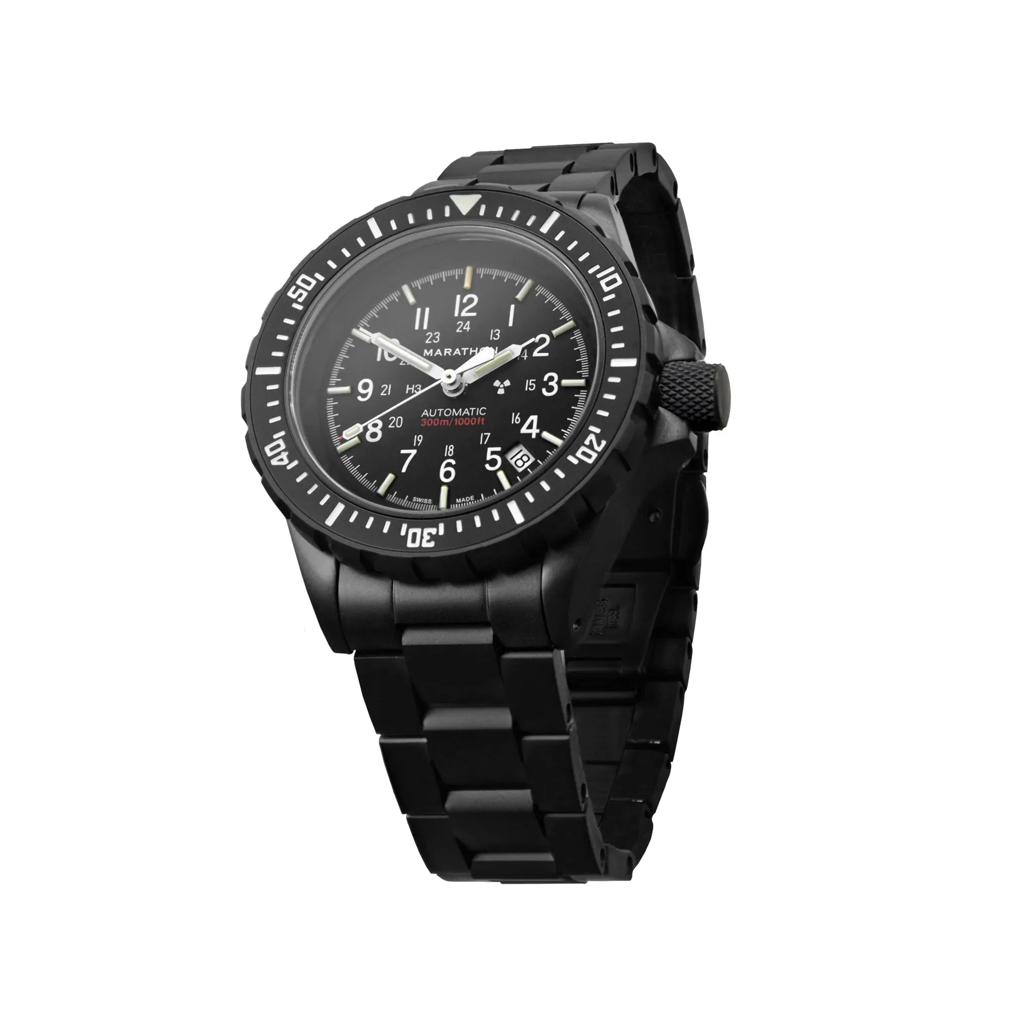 MARATHON DIVER'S ANTHRACITE AUTOMATIC GSAR - 41MM - NO GOVERNMENT MARK - WITH STEEL BRACELET