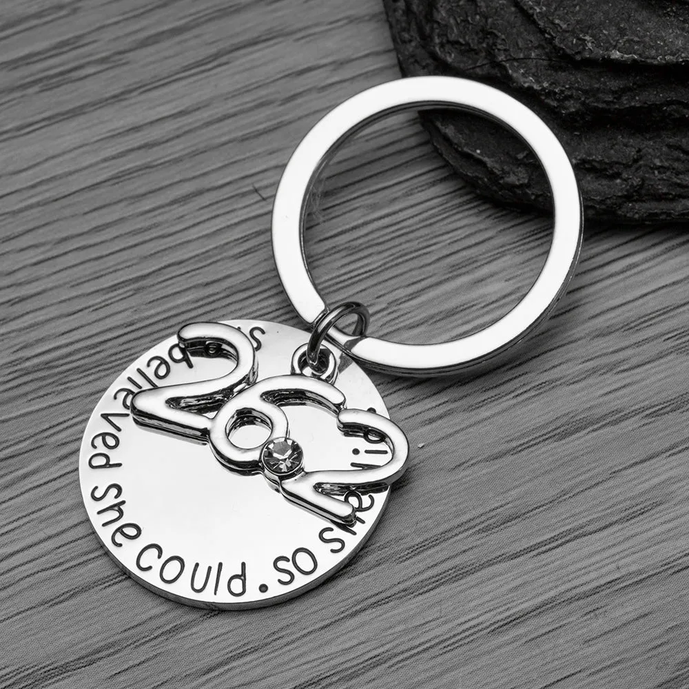 Marathon Keychain - She Believed She Could So She Did - 26.2 Charm