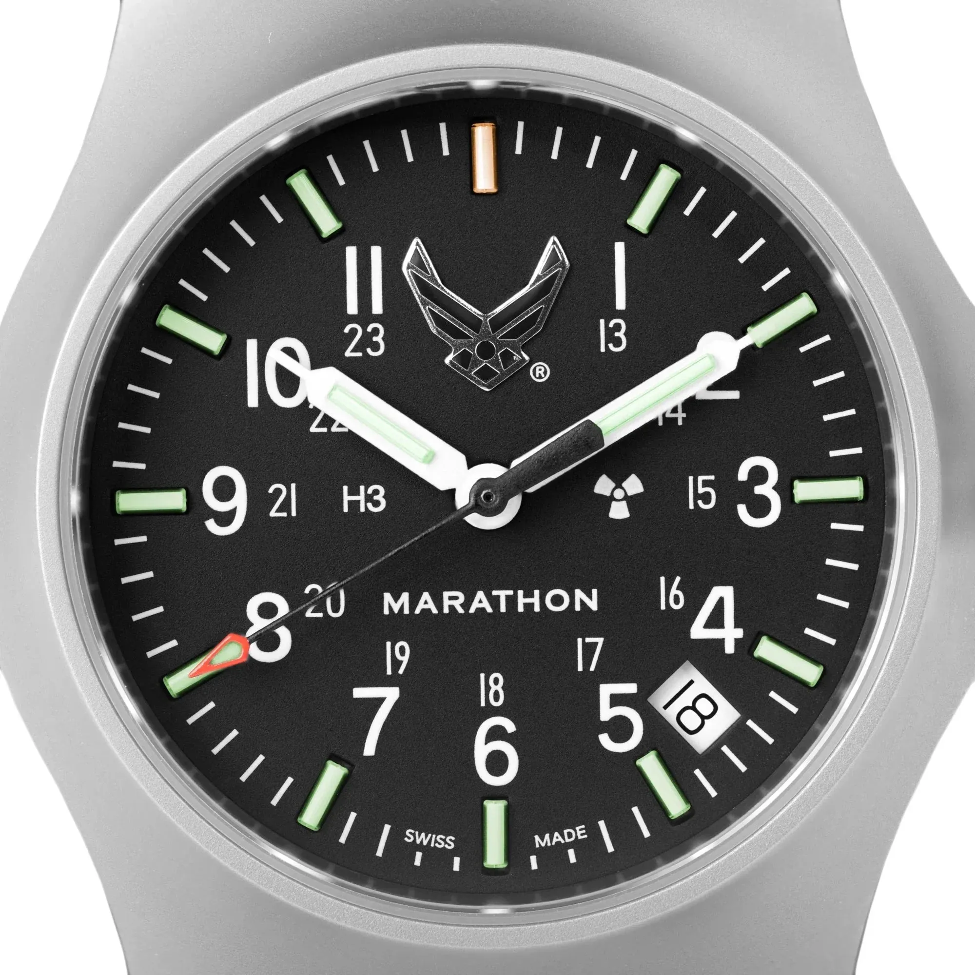 Marathon Official USAF™ Officer's Watch with Date (GPQ) 39mm  US Air Force Marked Black WW194015SS-USAF