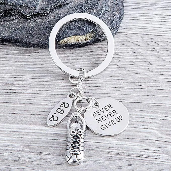 Marathon Runner Never Give Up Keychain